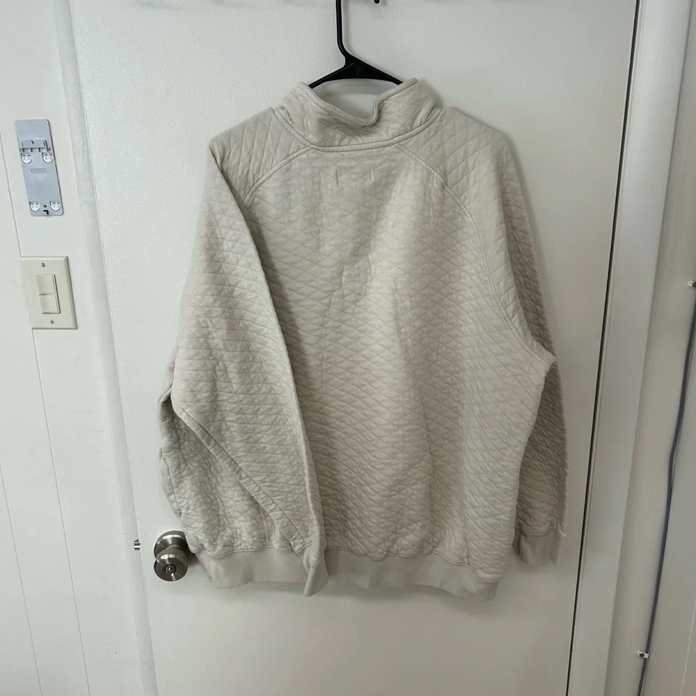 Goodfellow & Co Cream Quilted Pullover Sweater - Picture 2 of 3